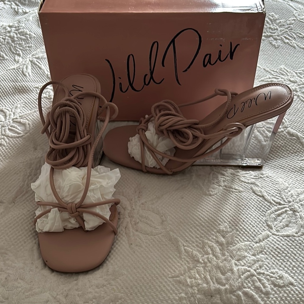Wild Pair Pink Stiletto Heels Strappy Design
